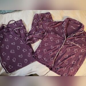 Aerie Purple Ghost Print Pajama Set